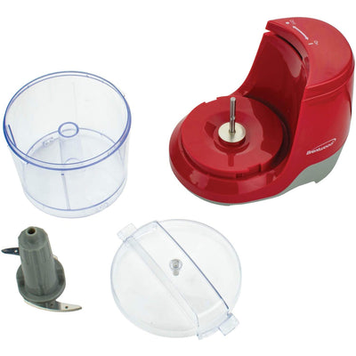 Brentwood MC-109R 1.5 Cup Kitchen Countertop Mini Food Chopper Processor, Red