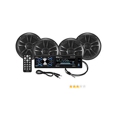 BOSS Audio 6.5 In Full Range Marine Bluetooth Speaker Set with Multimedia Player