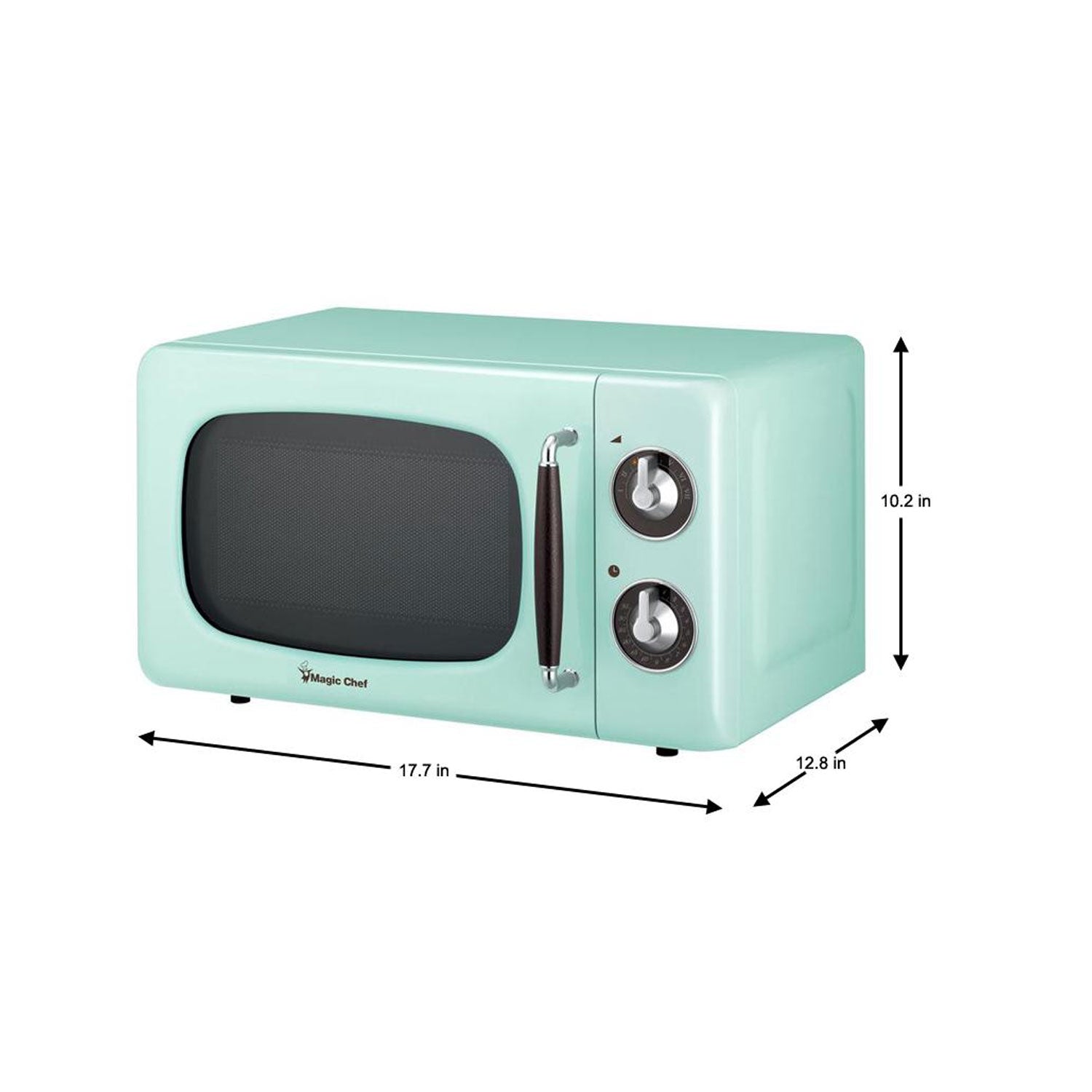 Magic Chef MCD770CM 700 Watt Retro Microwave, Mint Green (For Parts)
