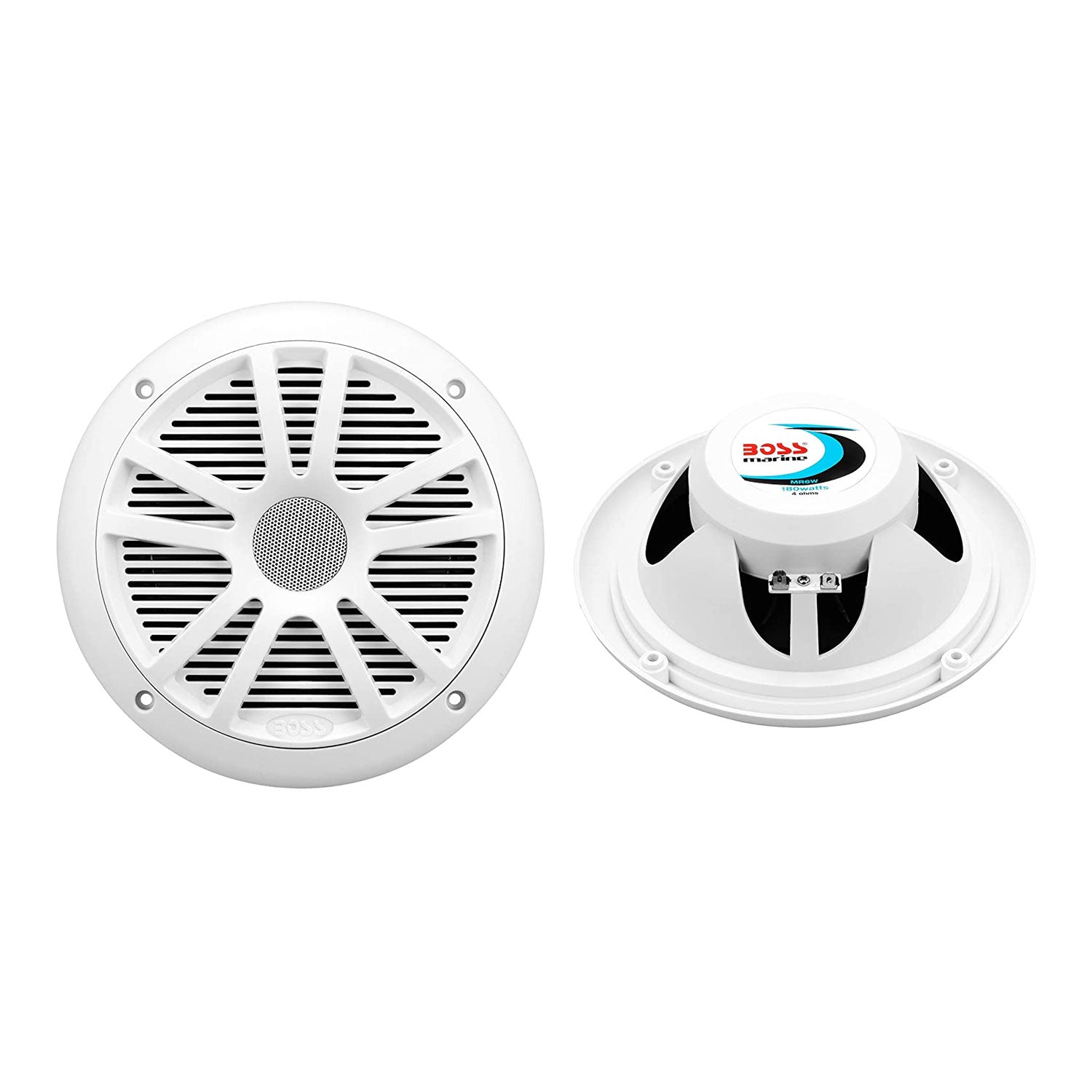 BOSS Audio Marine 180 Watt 4 Pack 6.5 Inch Speakers, AM/FM Receiver, and Antenna