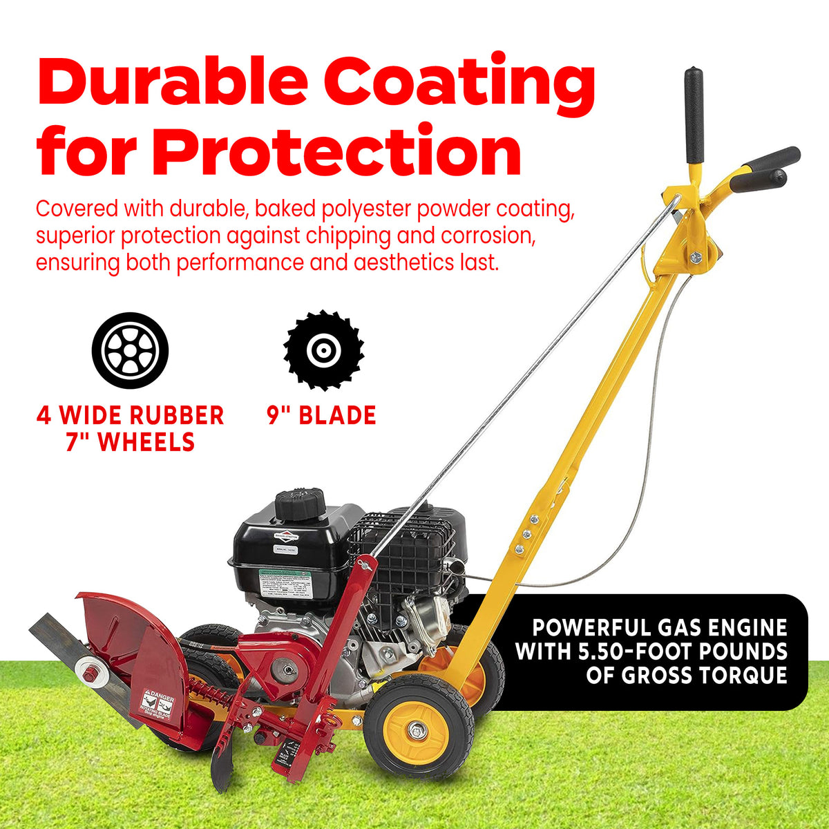 McLane 101-4.75GT-7 9 Inch Gas Walk Behind Lawn Edger, 5.50 Gross Torque Engine