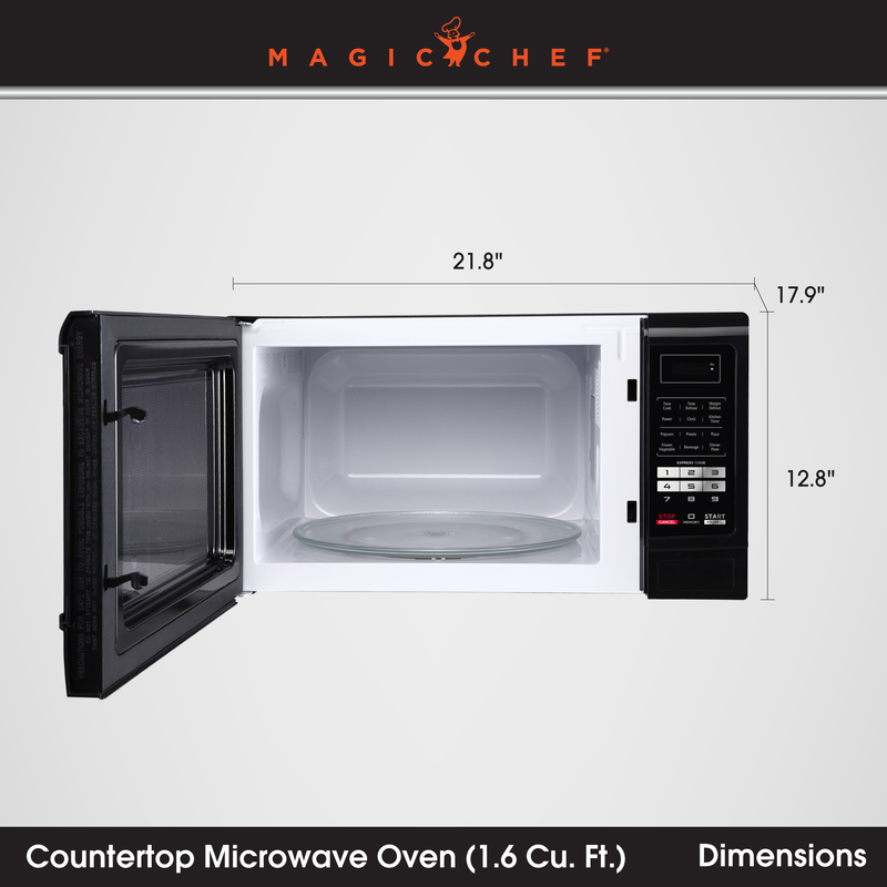 Magic Chef Microwave Oven w/6 Cook Modes & 11 Power Levels,Black(Used)