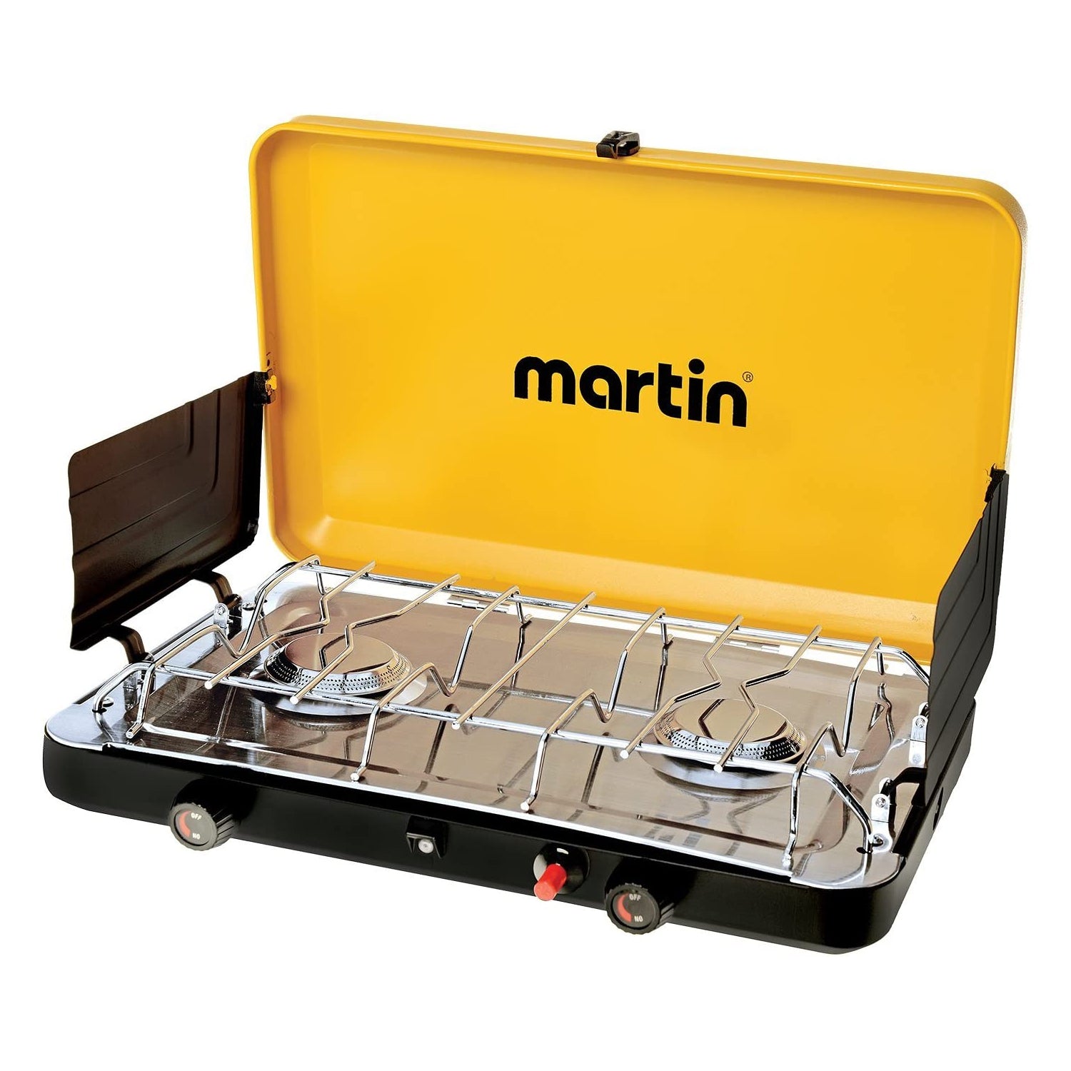 Martin Outdoor Propane Gas 2 Burner Camping Grill Stove, Yellow (Open Box) - VMInnovations