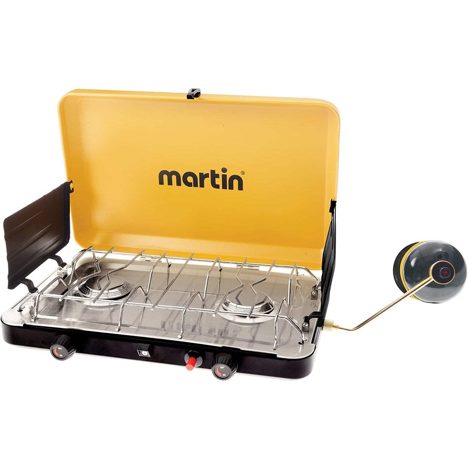 Martin Outdoor Propane Gas 2 Burner Camping Grill Stove, Yellow (Open Box) - VMInnovations