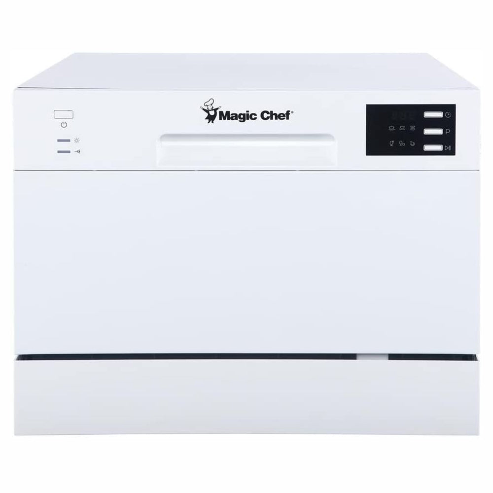 Magic Chef MCSCD6W5 Energy Star 6 Plate Kitchen Countertop Dishwasher, White