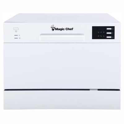 Magic Chef Energy Star 6 Plate Kitchen Countertop Dishwasher, White (Open Box) - VMInnovations