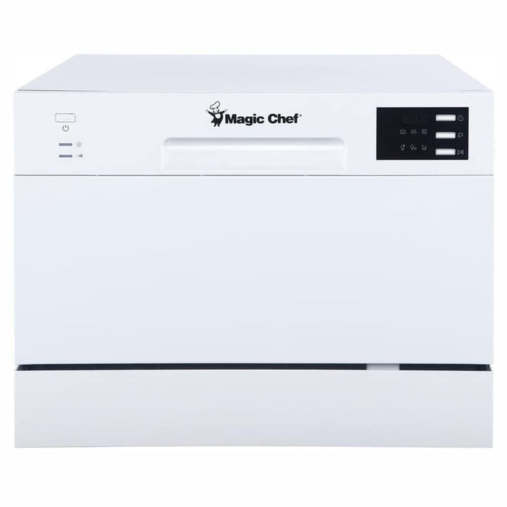 Magic Chef MCSCD6W5 Energy Star 6 Plate Kitchen Countertop Dishwasher, White - VMInnovations