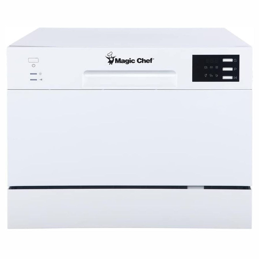 Magic Chef MCSCD6W5 Energy Star 6 Plate Kitchen Countertop Dishwasher, White - VMInnovations