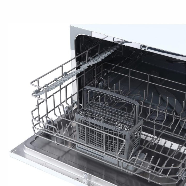 Magic Chef MCSCD6W5 Energy Star 6 Plate Kitchen Countertop Dishwasher, White - VMInnovations