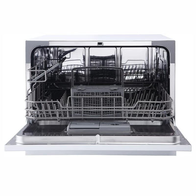 Magic Chef Energy Star 6 Plate Kitchen Countertop Dishwasher, White (Open Box) - VMInnovations