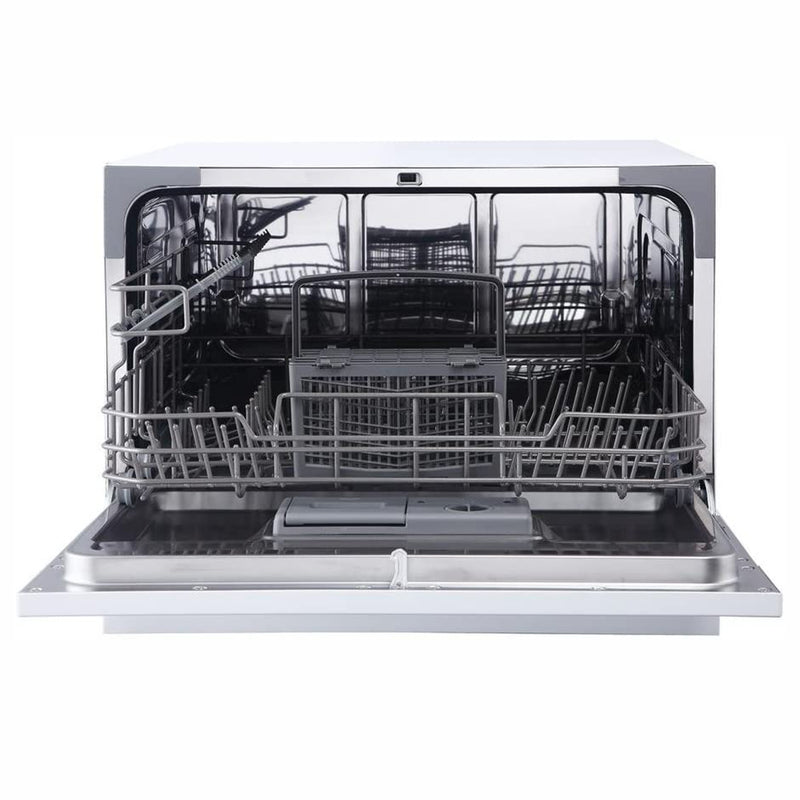 Magic Chef MCSCD6W5 Energy Star 6 Plate Kitchen Countertop Dishwasher, White