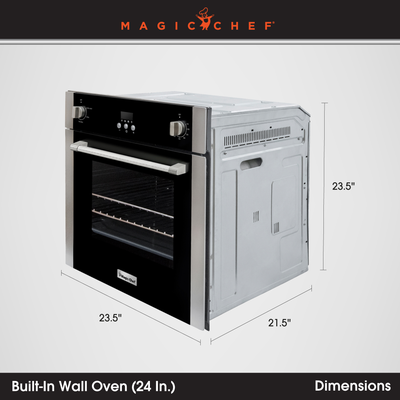 Magic Chef MCSWOE24S 2.2 Cubic Foot Built In Programmable Wall Convection Oven