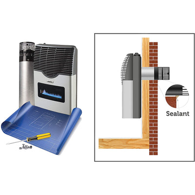 Martin Direct Vent Glass Propane Wall Heater w/ Thermostat, 11,000 BTU(Open Box)