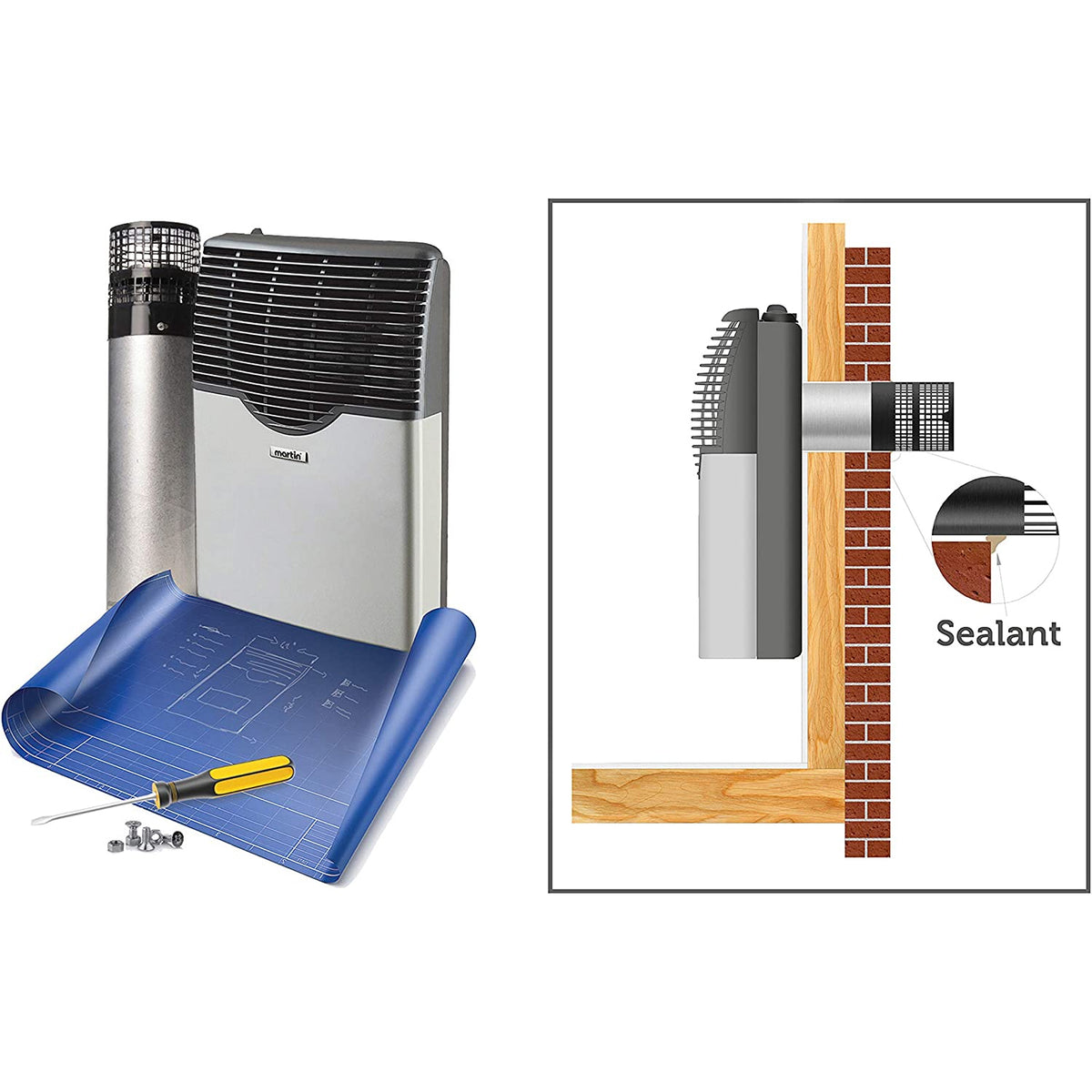 Martin Direct Vent Propane Wall Heater with Thermostat, 20,000 BTU (Open Box)