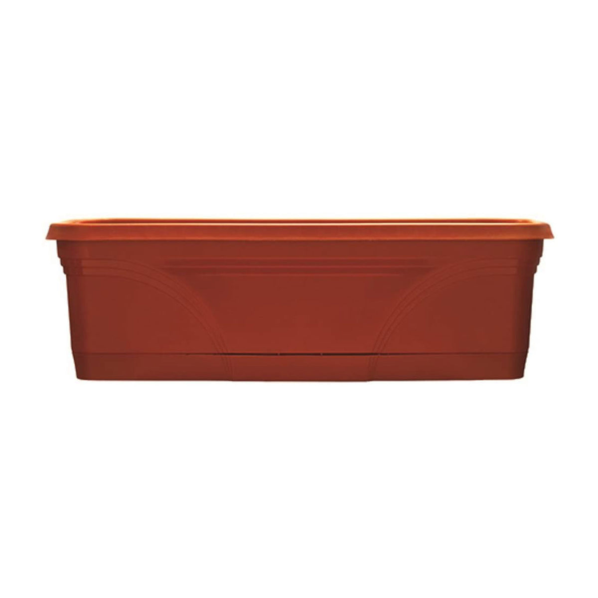 Southern Patio 24" Medallion Windowsill Garden Box Planter, Terracotta (2 Pack)