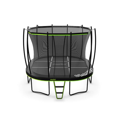 JumpFlex 14' Trampoline MEGA Outdoor Playset with Net and Ladder, Green/Black - VMInnovations