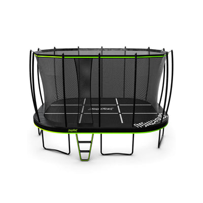 JumpFlex 17' Trampoline MEGA Outdoor Playset with Net and Ladder, Green/Black - VMInnovations
