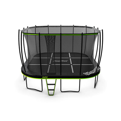 JumpFlex 19' Trampoline MEGA Outdoor Playset with Net and Ladder, Green/Black - VMInnovations