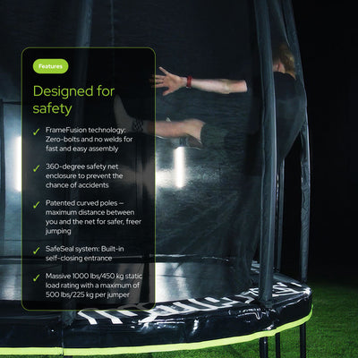 JumpFlex MEGA 14' Trampoline Outdoor Jumping Play Set w/ SMARTSHADE Canopy Cover - VMInnovations