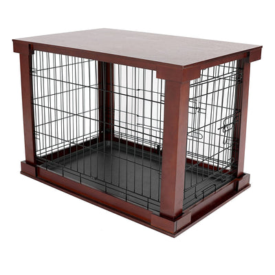 Decorative Pet Cage w/ Protection Box End Table, Large, Brown (Used)