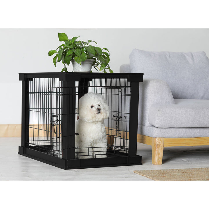 Merry Products Decorative Pet Cage w/ Protection Box End Table, Black (Open Box) - VMInnovations