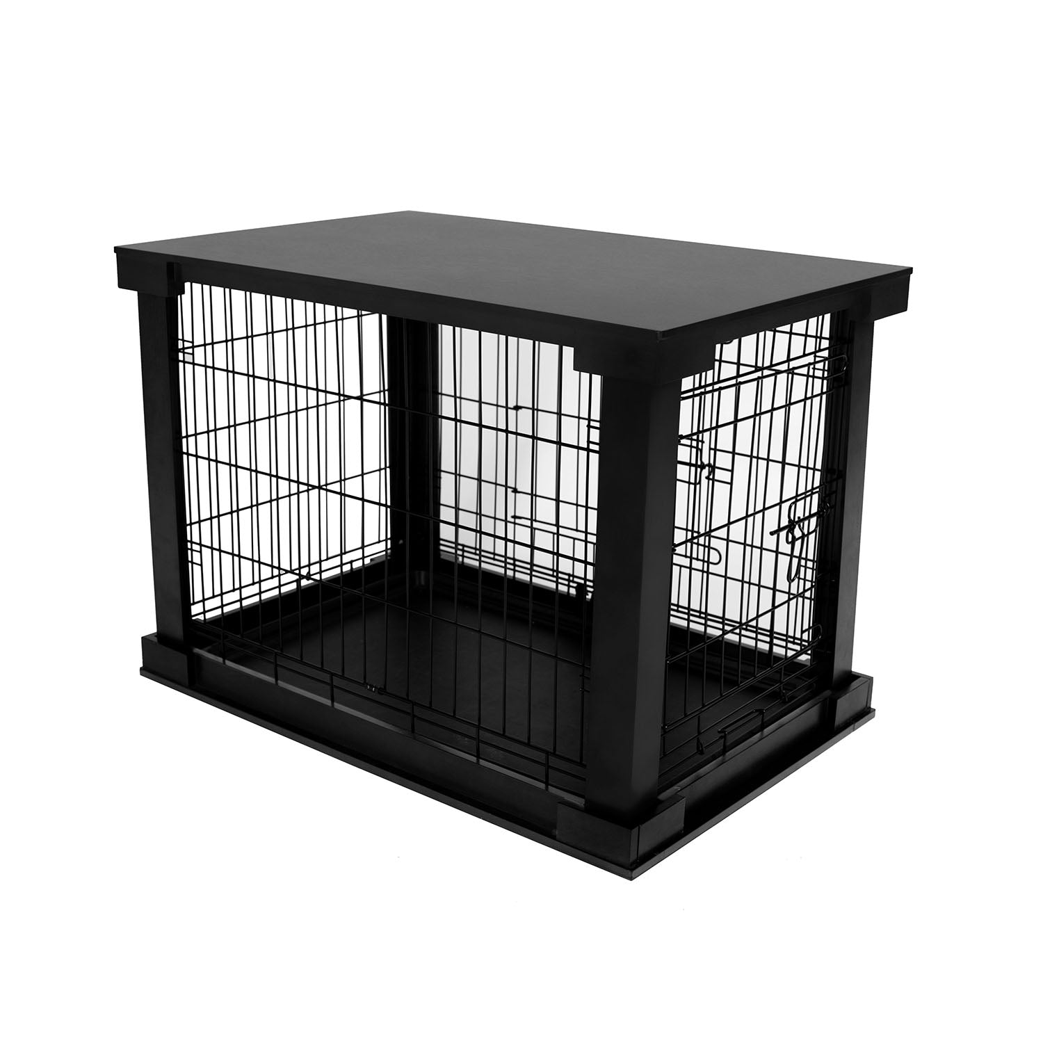 Merry Products Decorative Pet Cage w/ Protection Box End Table, Black (Open Box) - VMInnovations