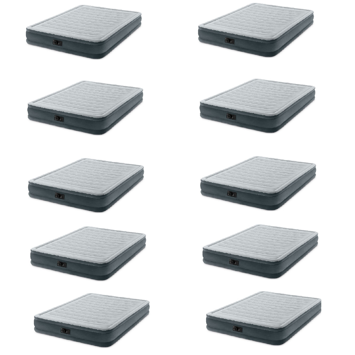 Intex Dura-Beam Series Mid Rise Airbed w/Built In Electric Pump, Queen (10 Pack)