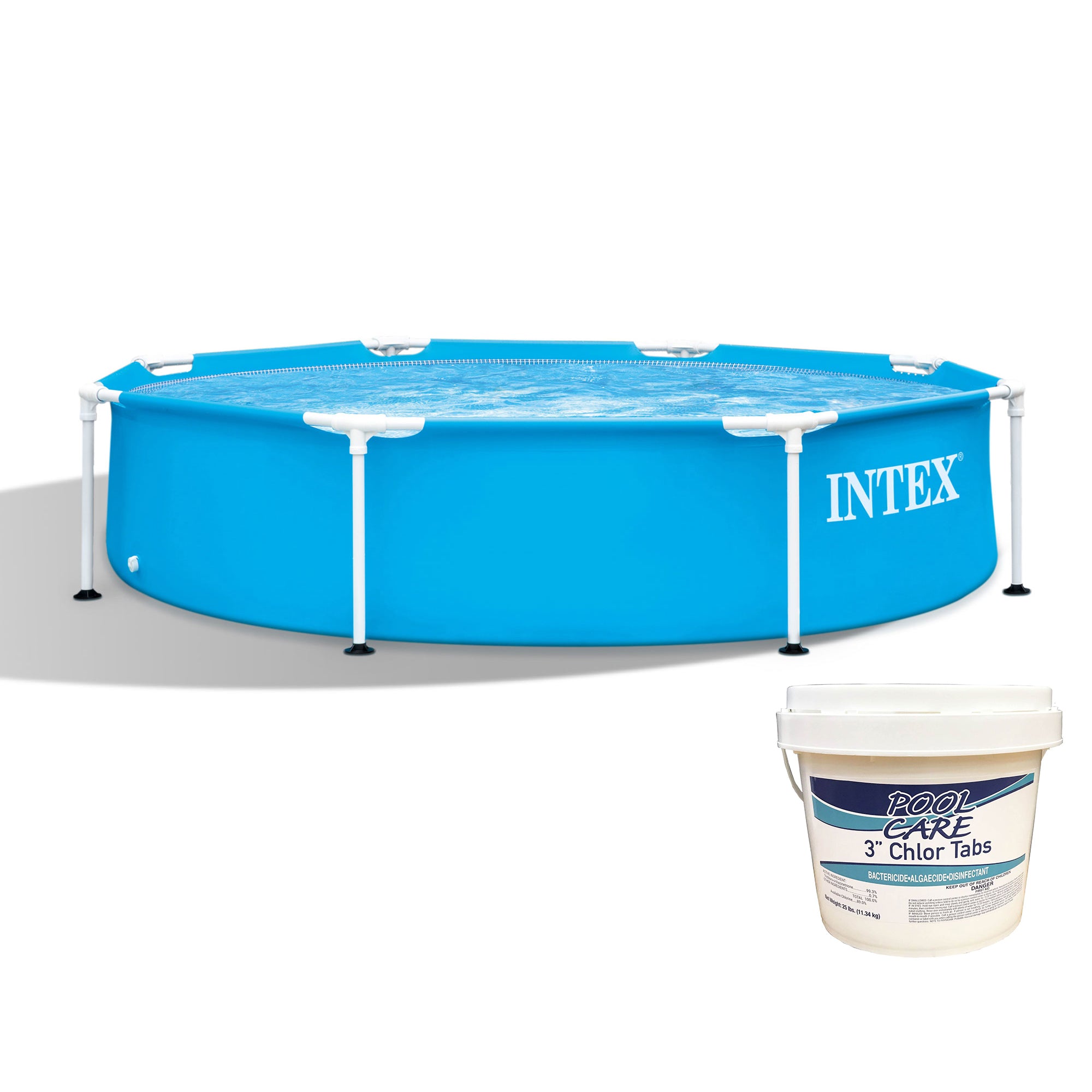 Intex 28205EH 8 Ft x 20 In Metal Frame Swimming Pool with 3 In Chlorine Tablets
