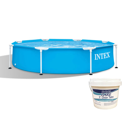 Intex 28205EH 8 Ft x 20 In Metal Frame Swimming Pool with 3 In Chlorine Tablets