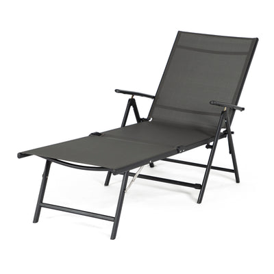 JOMEED Chaise Outdoor Reclining Adjustable Folding Patio Lounge Chair (Open Box) - VMInnovations