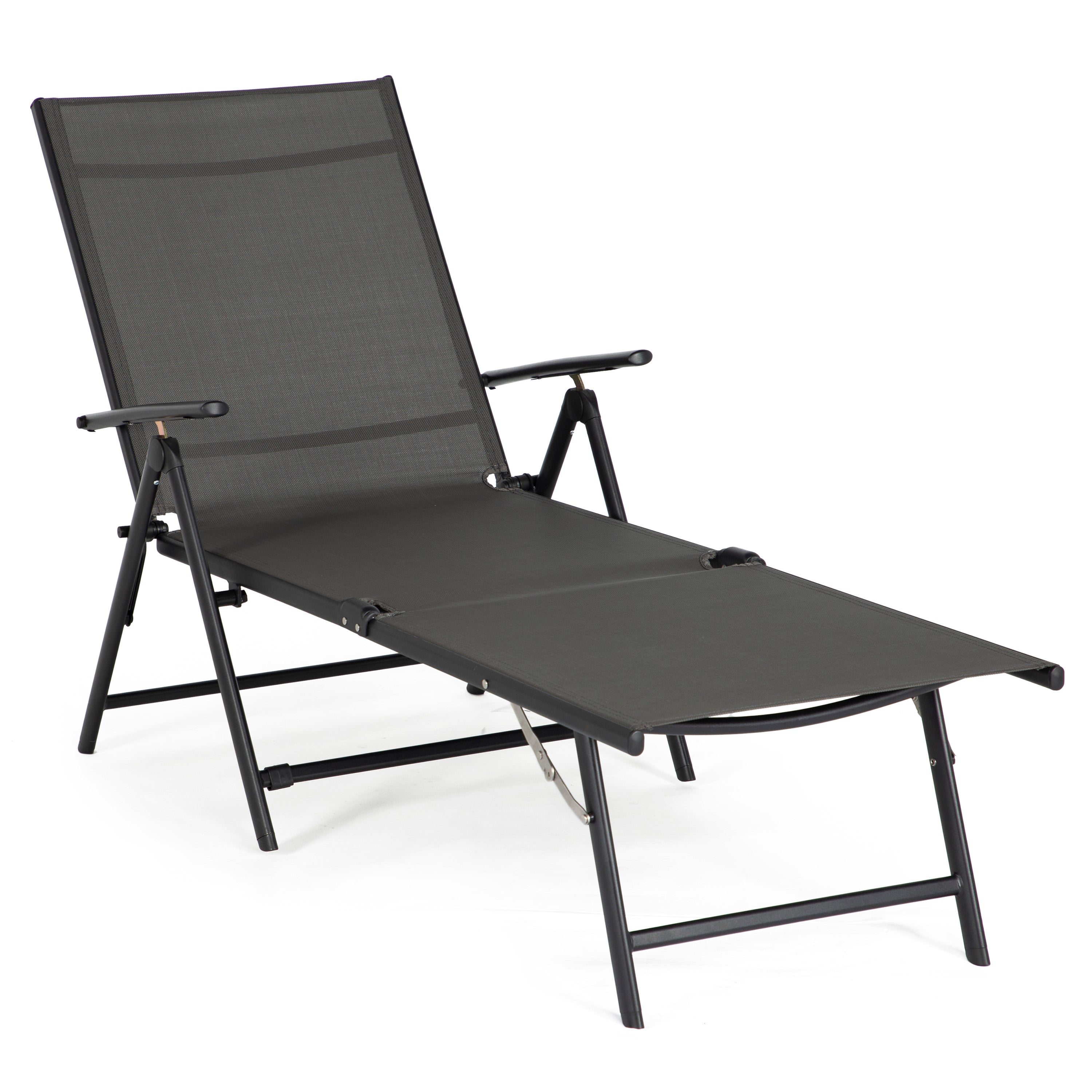 JOMEED Chaise Outdoor Reclining Adjustable Folding Patio Lounge Chair (Open Box) - VMInnovations