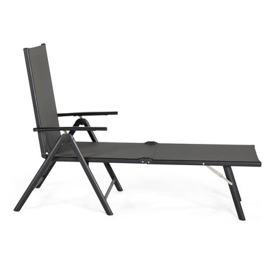 JOMEED Chaise Outdoor Reclining Adjustable Folding Patio Lounge Chair (Open Box) - VMInnovations