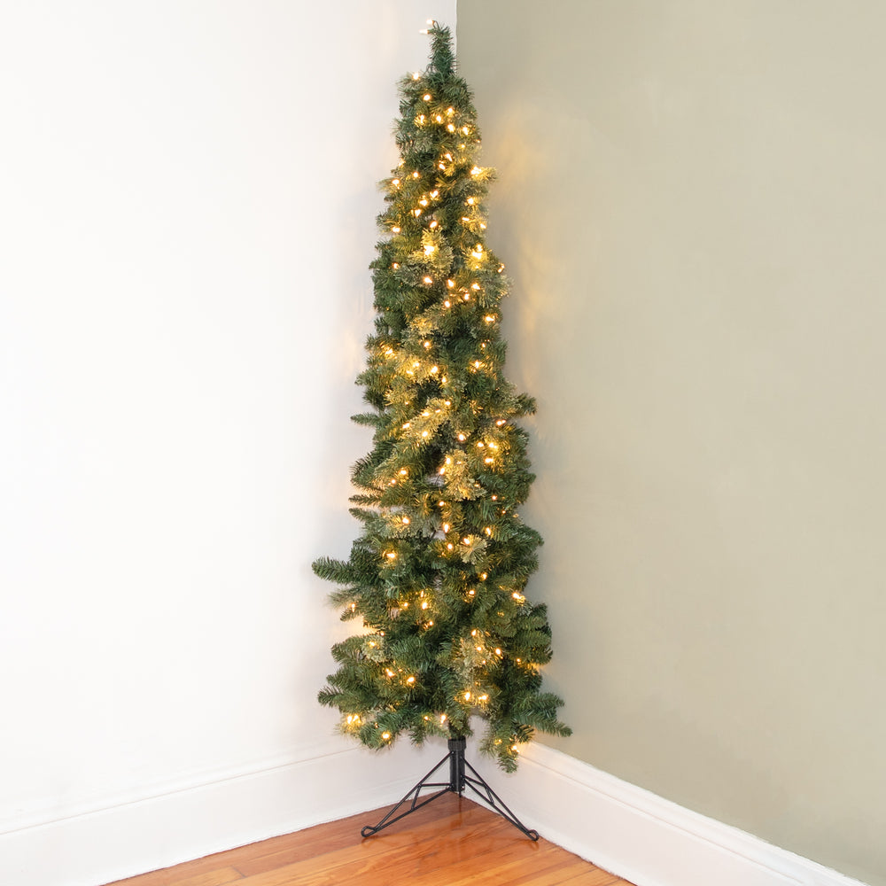 Home Heritage Cashmere 5 Ft Artificial Half Christmas Tree Prelit w/ 100 Lights - VMInnovations