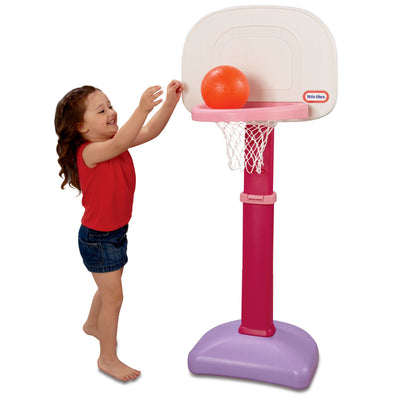Little Tikes 621383P TotSports Easy Score Adjustable Basketball Hoop Set, Pink