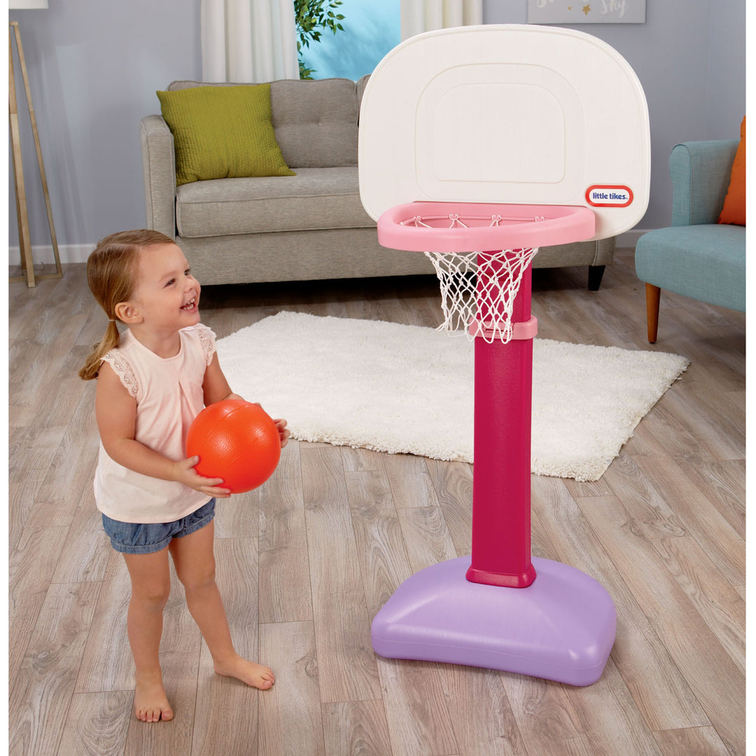 Little Tikes TotSports Easy Score Adjustable Basketball Hoop Set, Pink(Open Box)