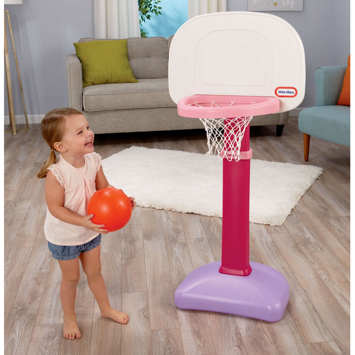 Little Tikes TotSports Easy Score Adjustable Basketball Hoop Set, Pink(Open Box)