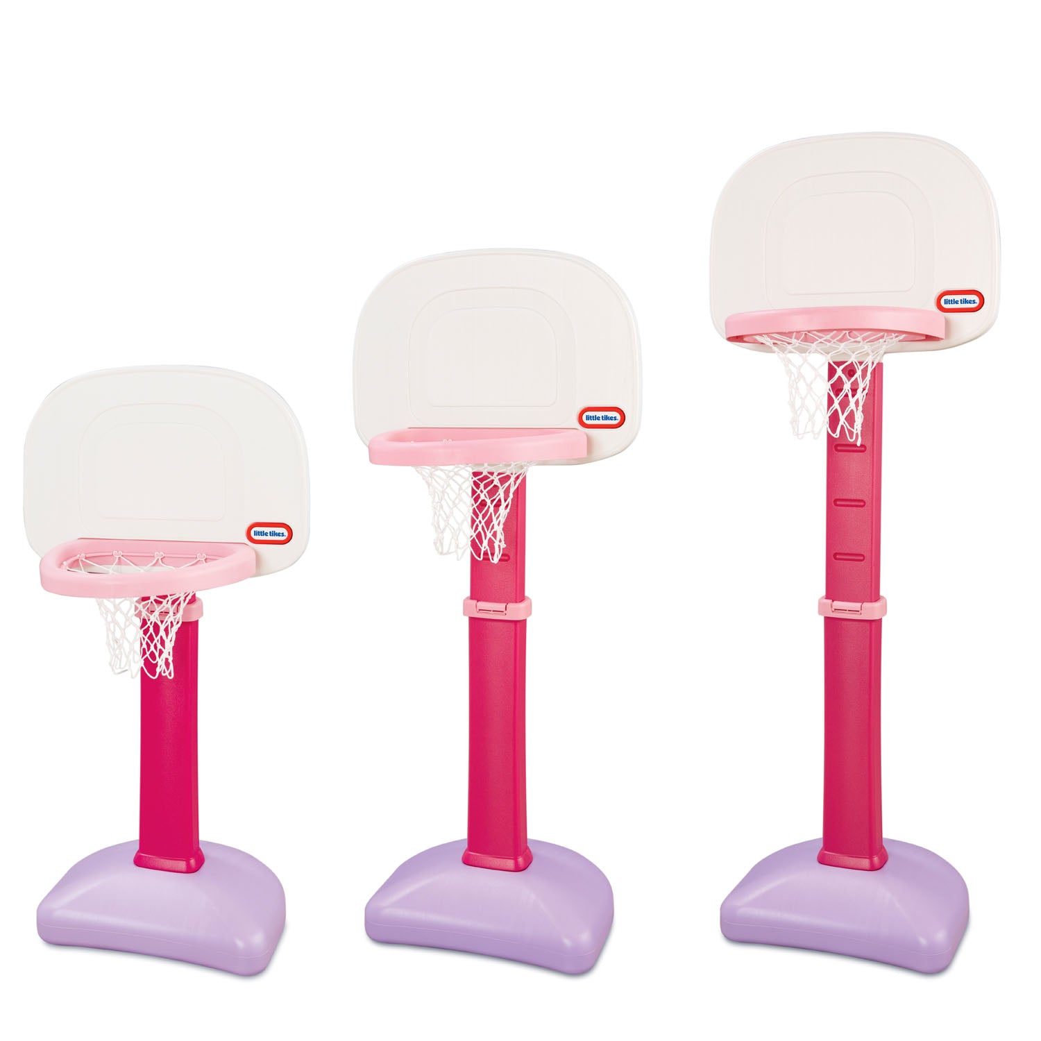 Little Tikes 621383P TotSports Easy Score Adjustable Basketball Hoop Set, Pink