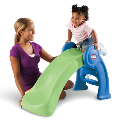 Little Tikes Junior Toddler Starter Play Slide with Easy Fold-up Storage, Green