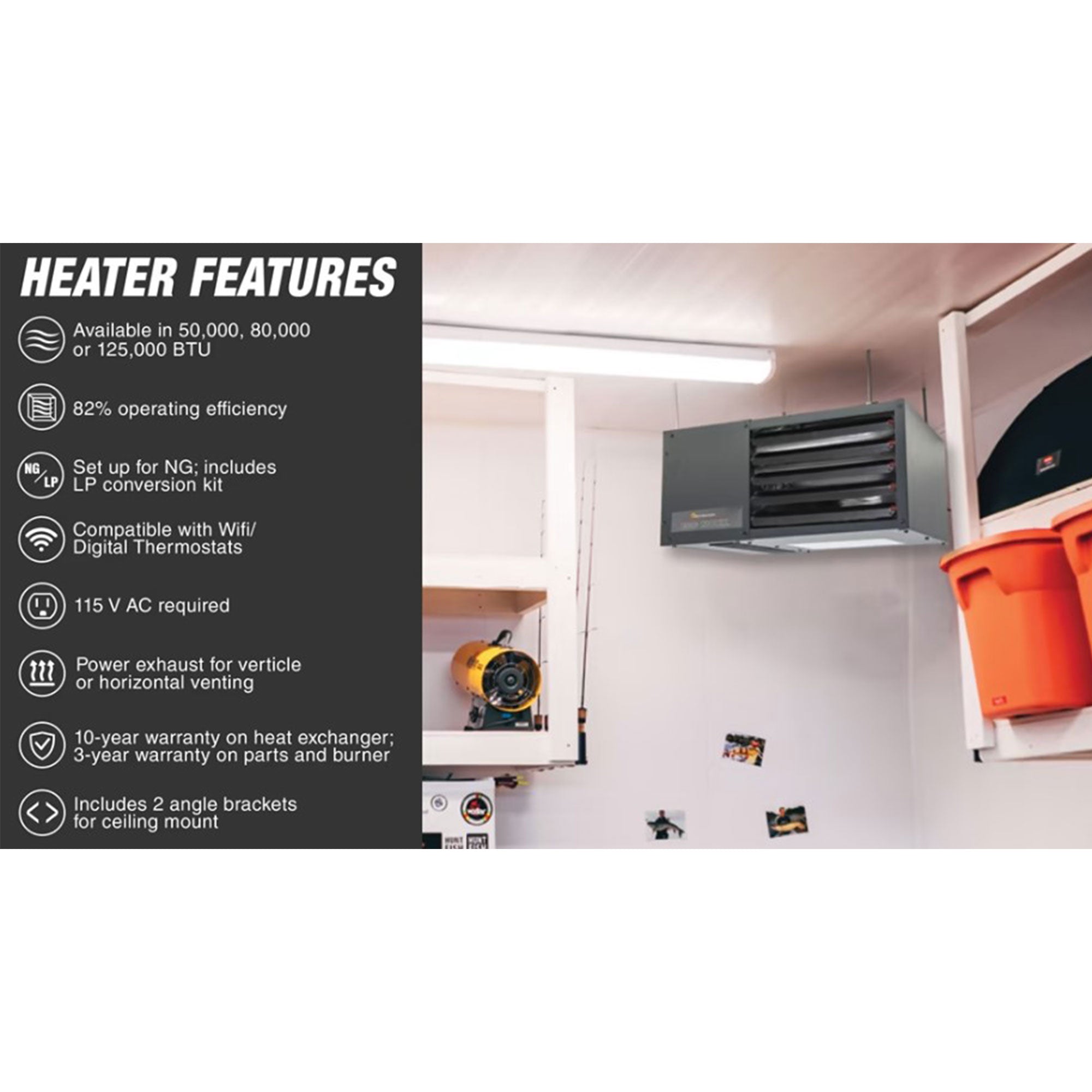 Mr. Heater MH-F260590 125,000 BTU Big Maxx Natural Gas Unit Convection Heater