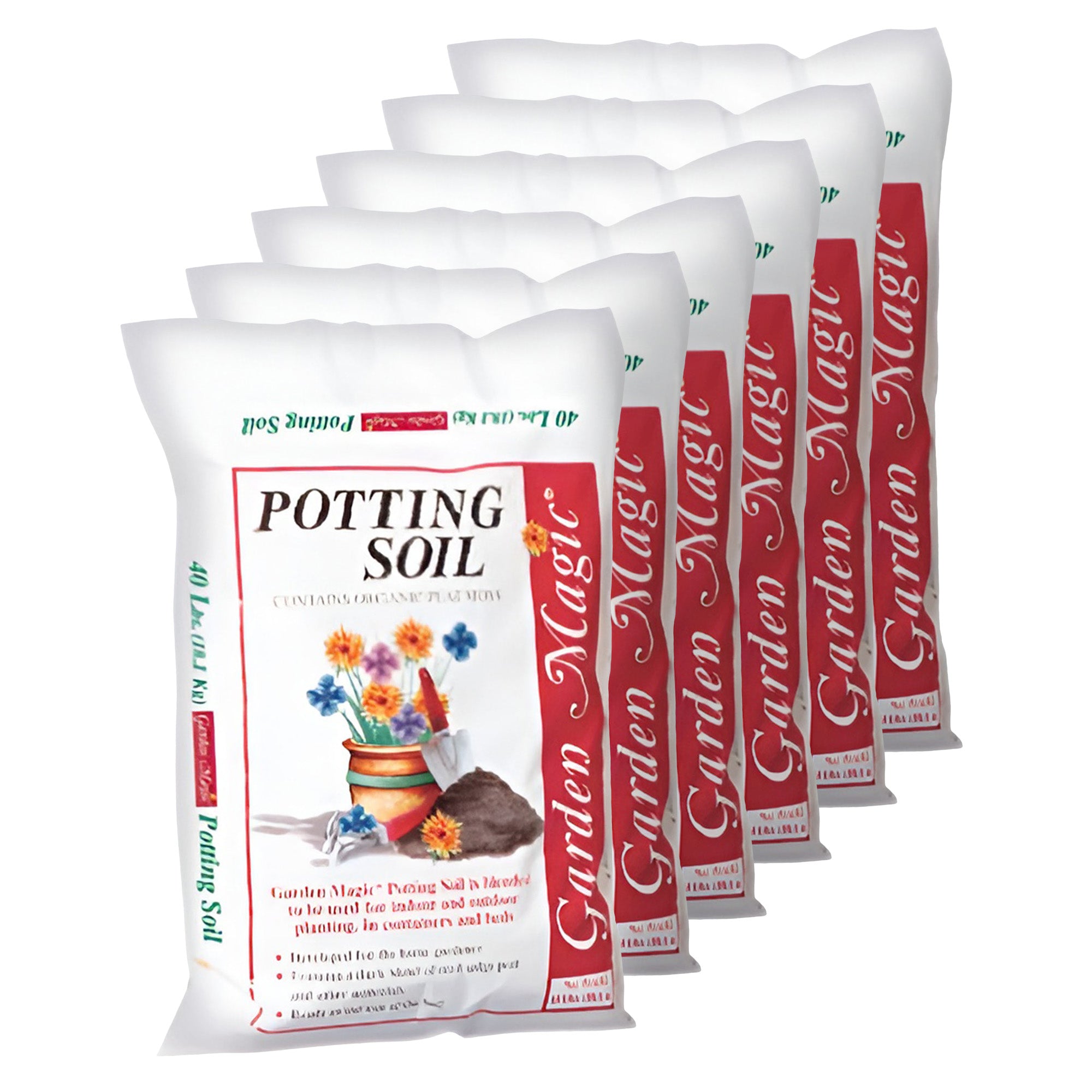 Michigan Peat Company Garden Magic General Purpose Potting Soil, 40 lb, 6 Pack - VMInnovations