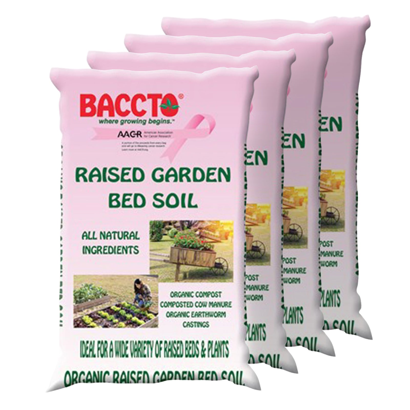 Michigan Peat Company BACCTO Raised Bed Soil for All Plants, 1.5 Cu Ft, 4 Pack - VMInnovations