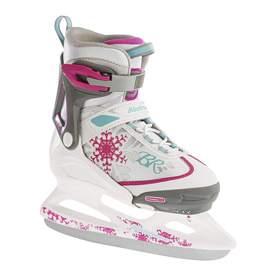 Rollerblade Bladerunner Micro Ice G Adjustable Skates, Small, White/Pink (Used)