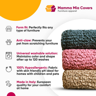 Mamma Mia Covers Corner Sectional Sofa Couch Slipcover, Dark Brown (Open Box)