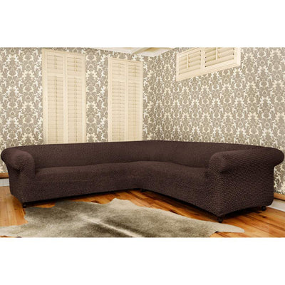 Mamma Mia Covers Corner Sectional Sofa Couch Slipcover, Dark Brown (Open Box)
