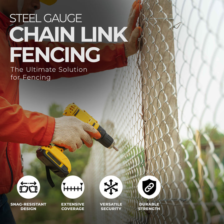 Midwest Air Technologies 60 In x 50 Ft Steel Gauge Chain Link Mesh Roll Fencing - VMInnovations