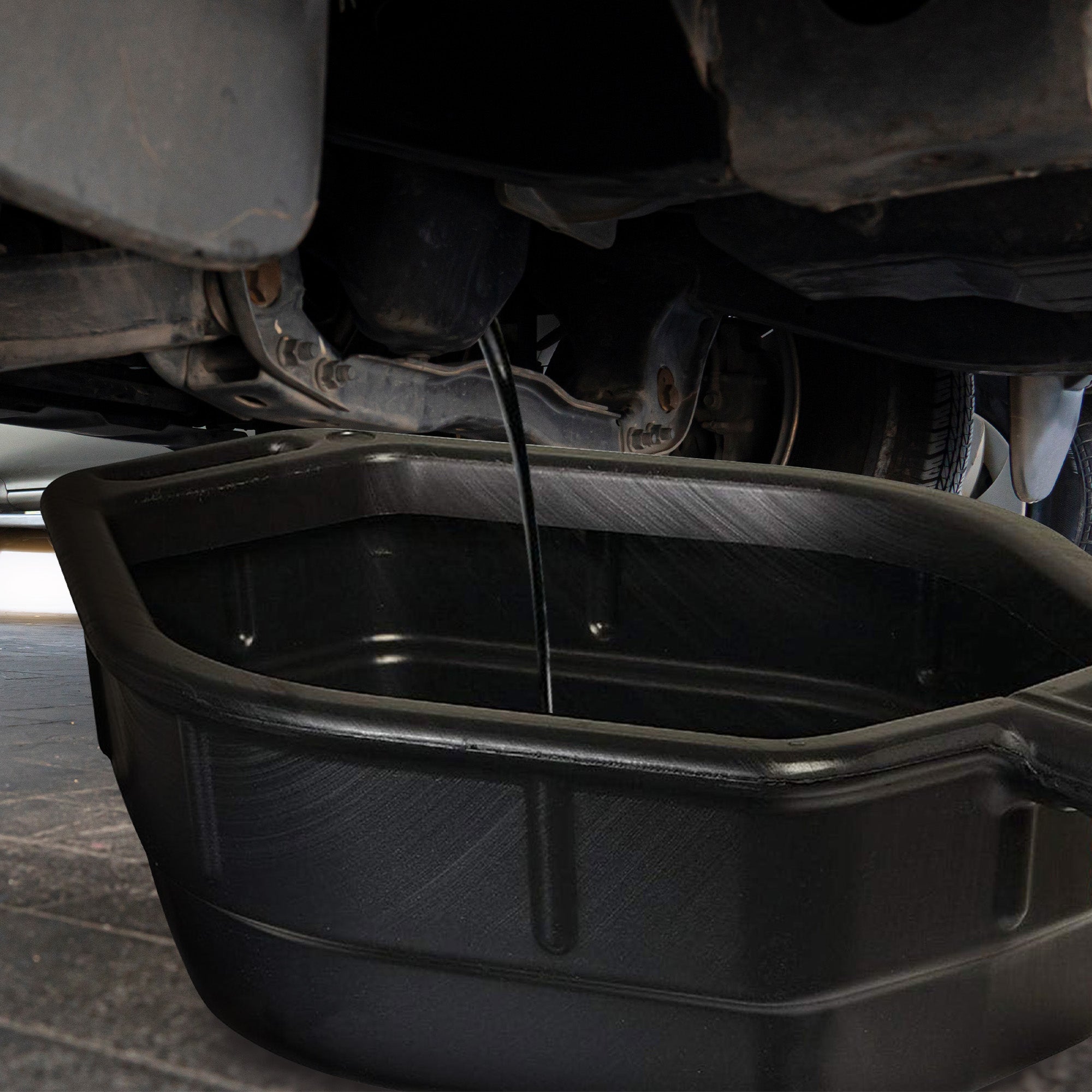 Midwest Can 5 Gal Open Top Drain Pan with Back Handle & Front Spout (Open Box) - VMInnovations