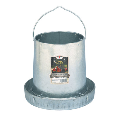 Miller 12 Pound Galvanized Hanging Poultry Feeder for Chickens and Birds, Steel