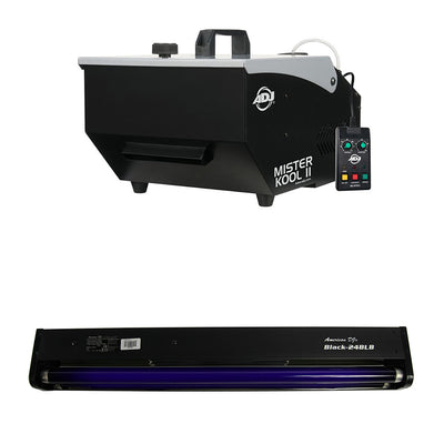 ADJ Mister Kool II Fog Machine American & DJ 24 Inch Black Light Tube (2 Pack)