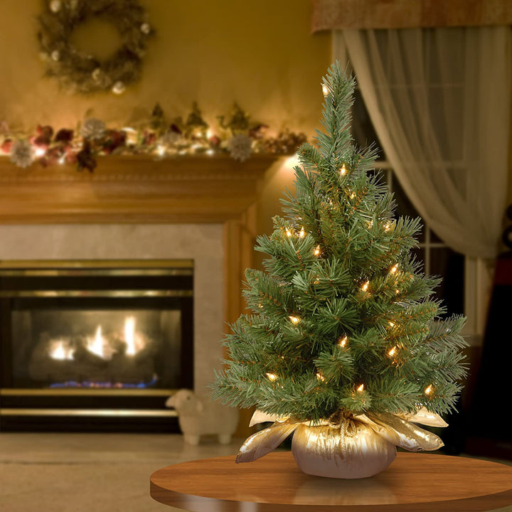 National Tree Company 2 Ft Prelit Fir Christmas Tree w/ Base (Open Box)