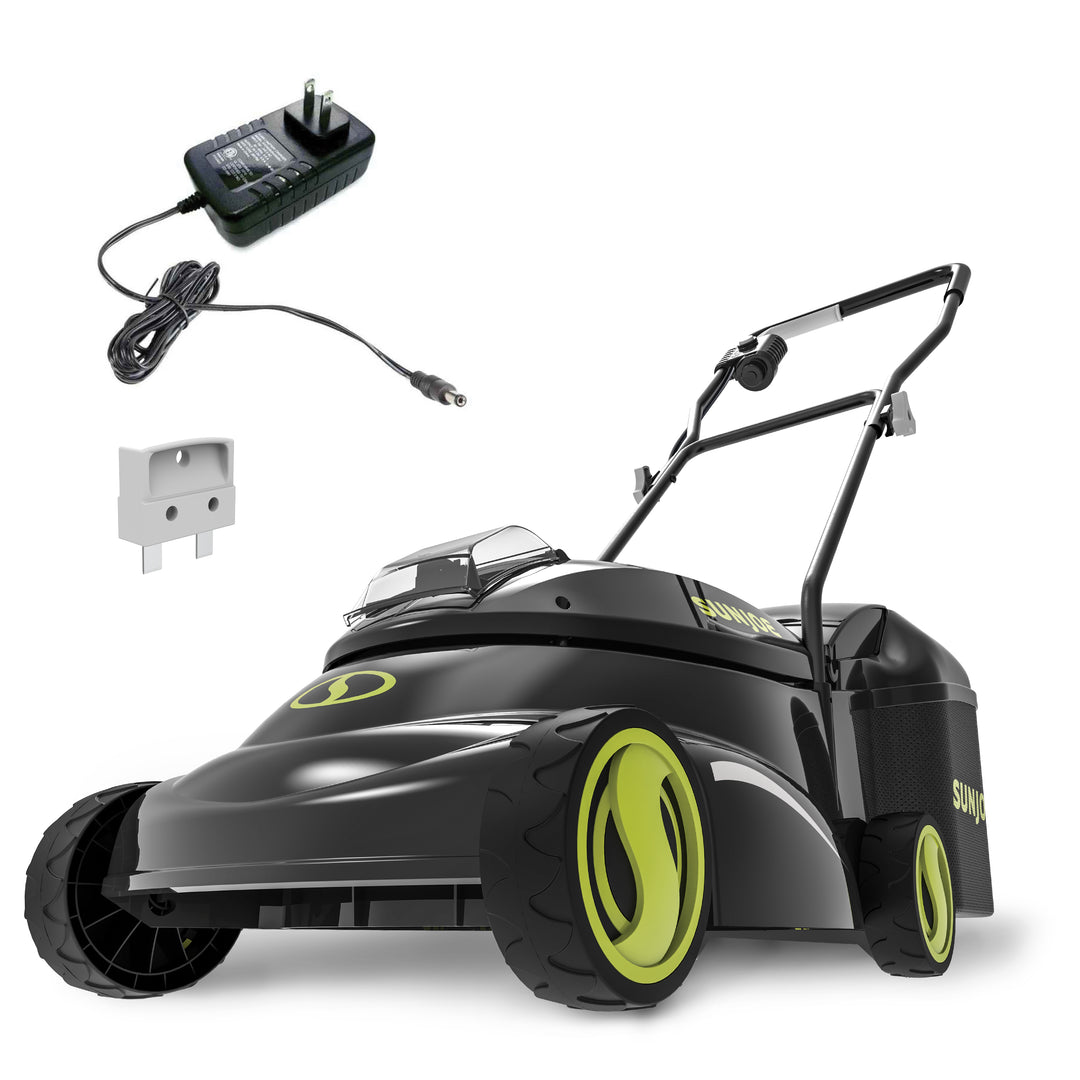 Sun Joe 28V Cordless Electric 14" Push Behind Lawn Grass Mower, Green, MJ401C